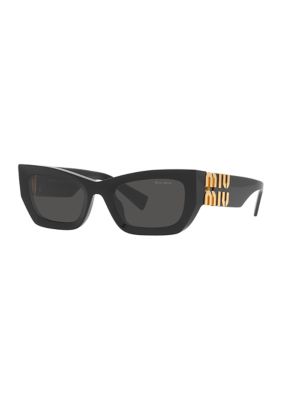 Miu Miu Women's MU 09WS Runway Sunglasses, Grey, Medium