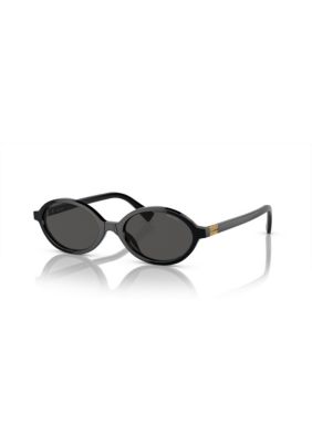 Miu Miu Women's MU04ZS Oval 50mm Sunglasses, Grey, Medium