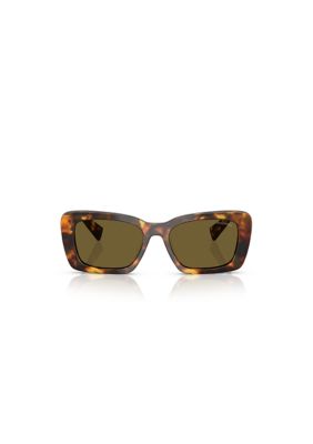 Miu Miu Women's MU07YS Rectangle 53mm Sunglasses, Brown