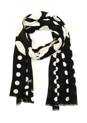 kate spade new york Women's Dots and Bubbles Oblong Scarf, Black -  0722947744969