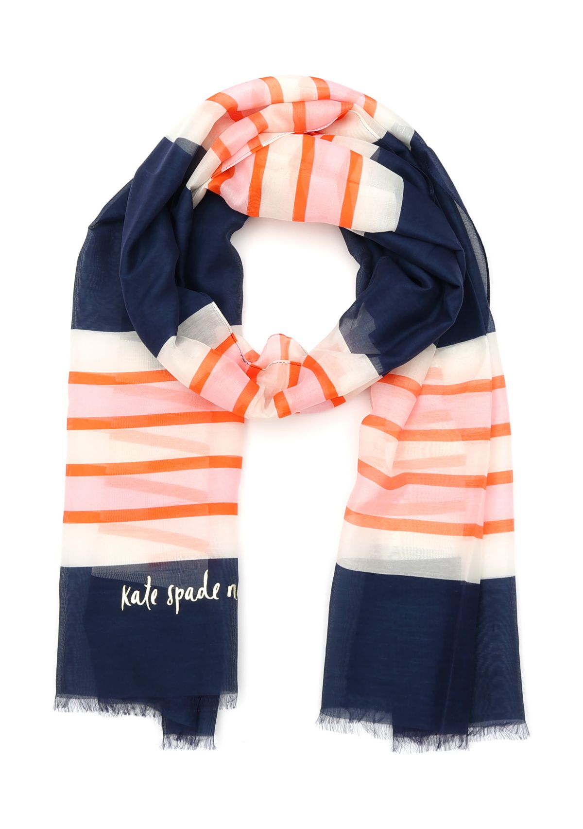 Womens Springtime Striped Oblong Scarf