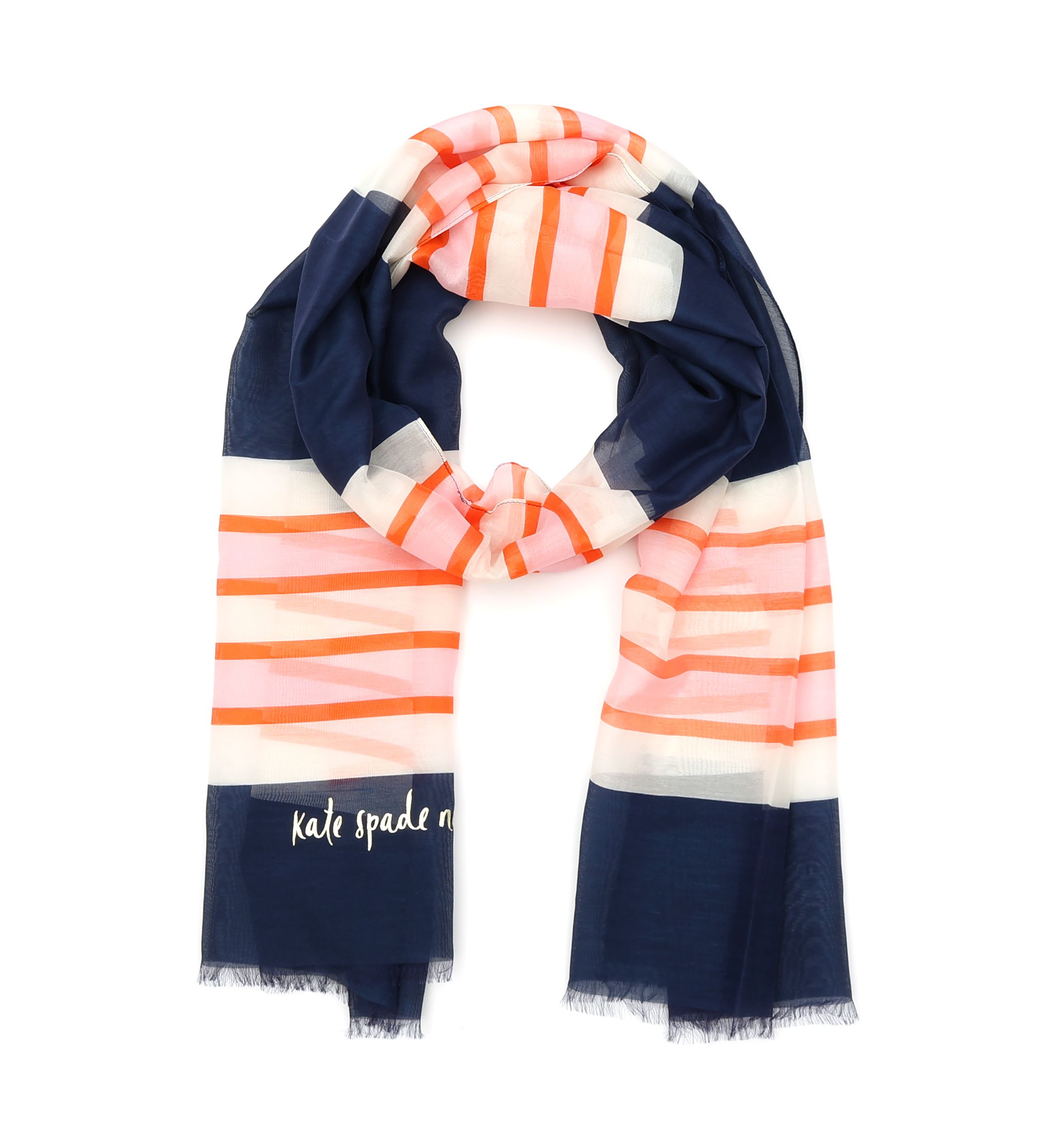 Womens Springtime Striped Oblong Scarf