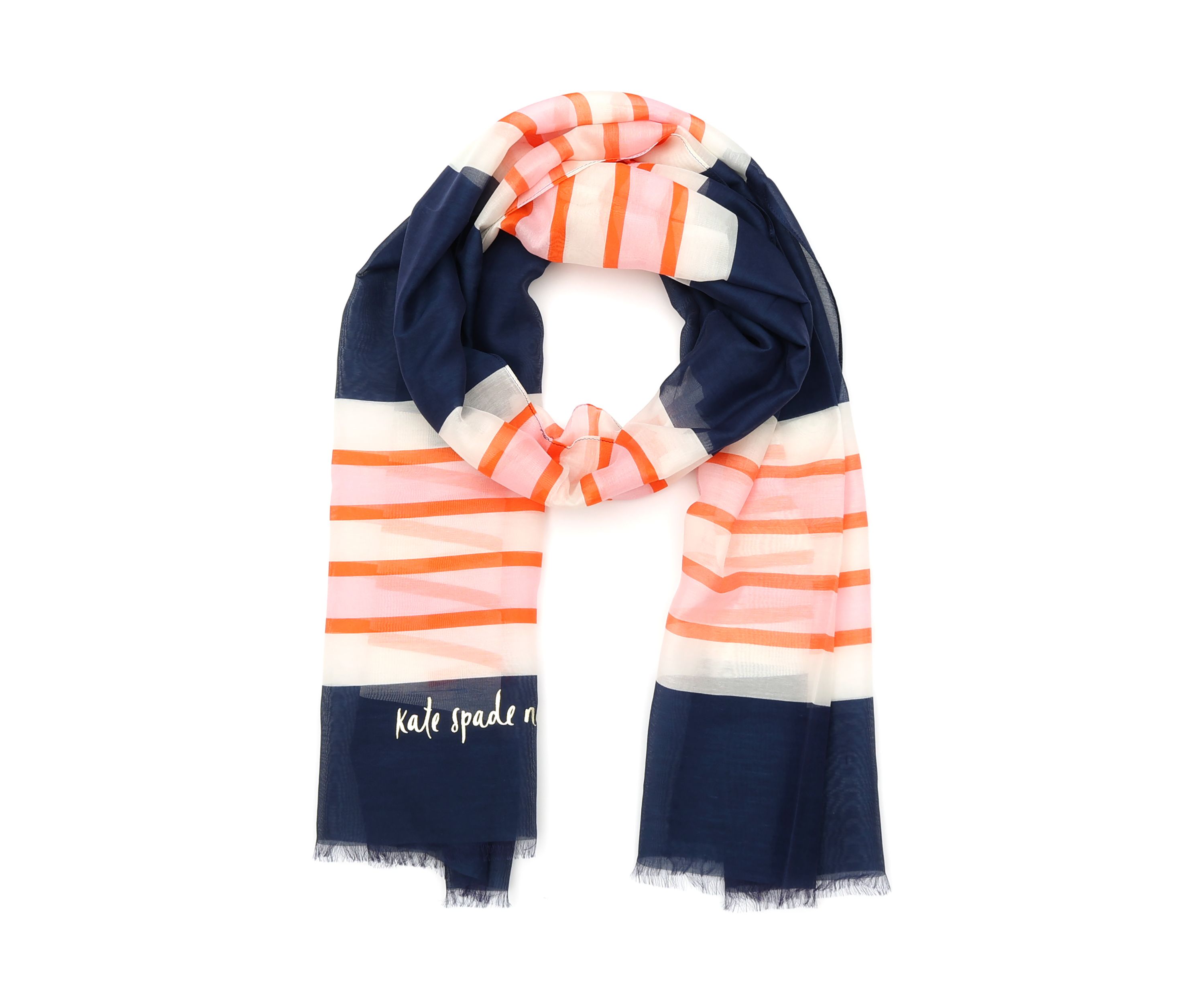 Womens Springtime Striped Oblong Scarf