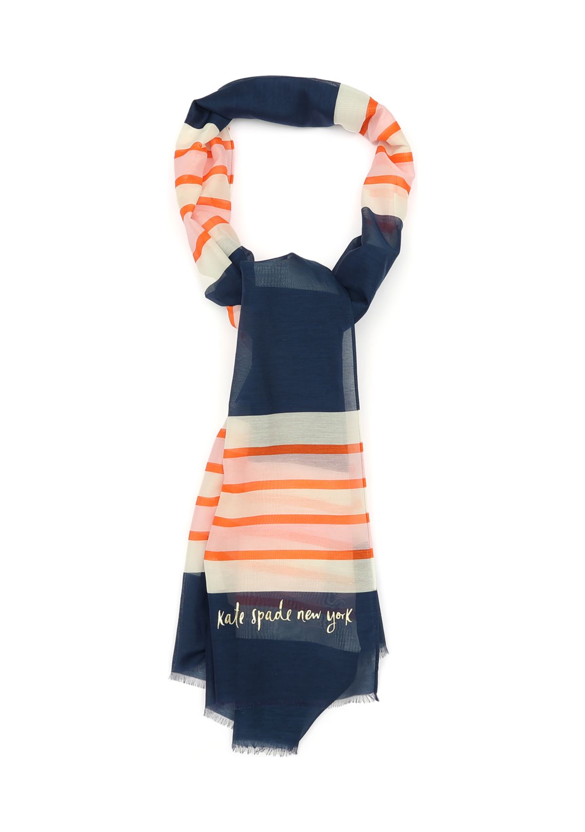 Womens Springtime Striped Oblong Scarf