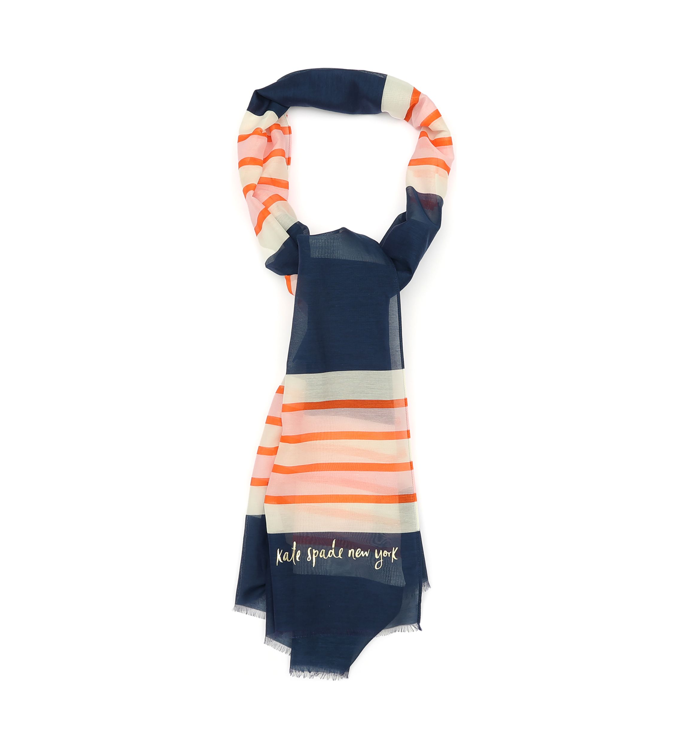 Womens Springtime Striped Oblong Scarf