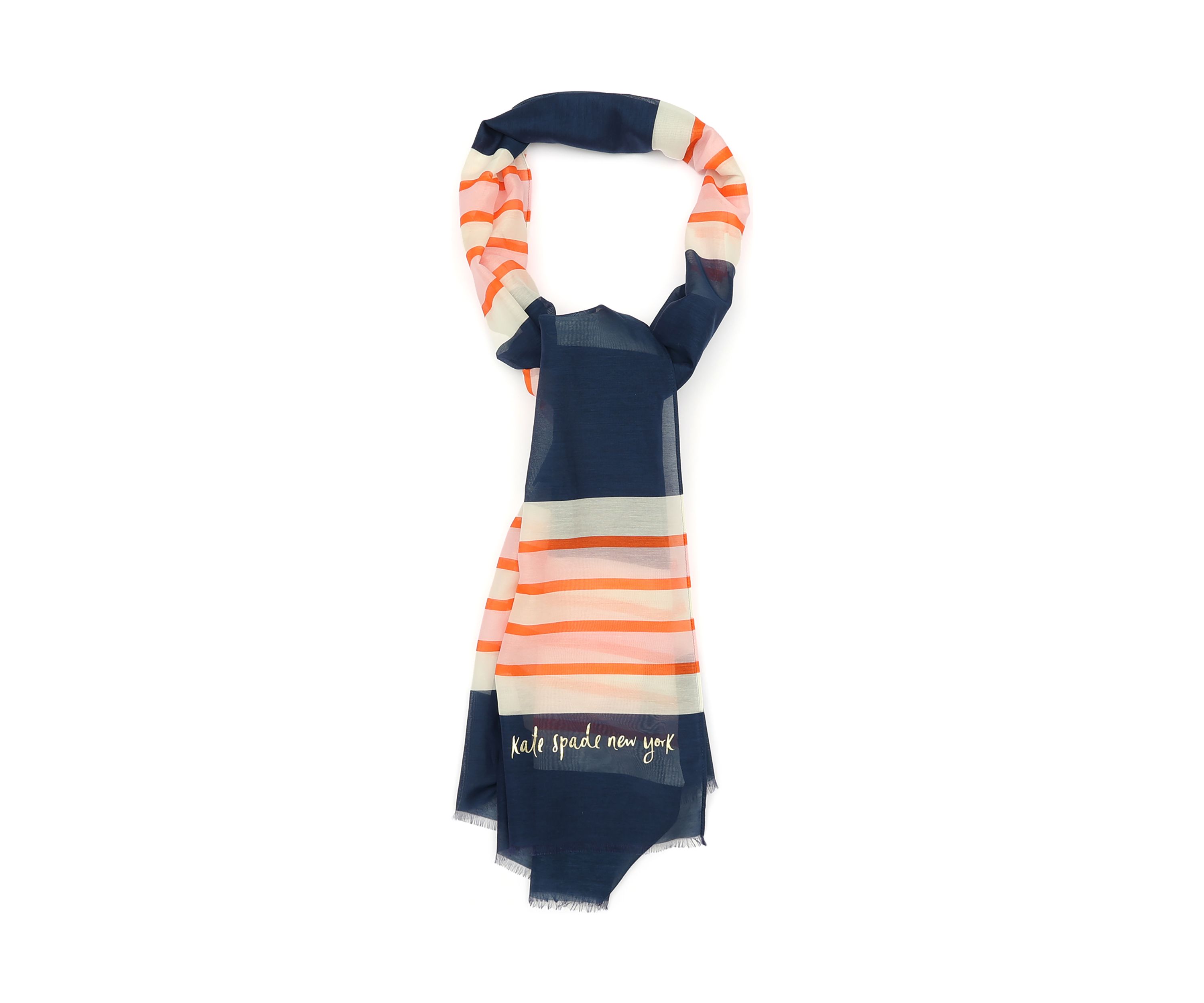 Womens Springtime Striped Oblong Scarf