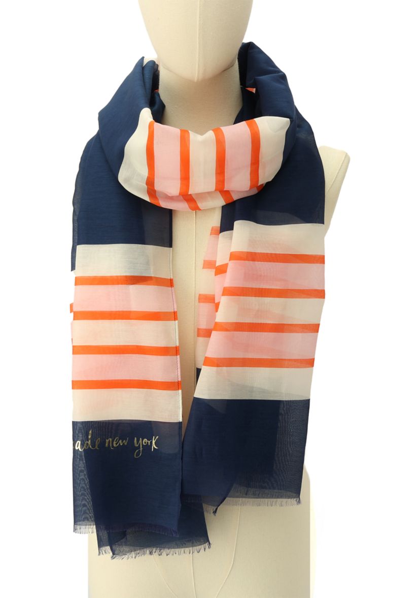 Womens Springtime Striped Oblong Scarf