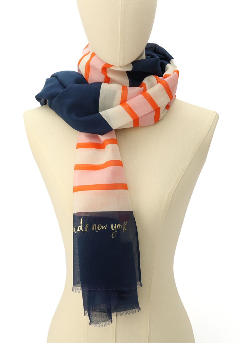 Womens Springtime Striped Oblong Scarf