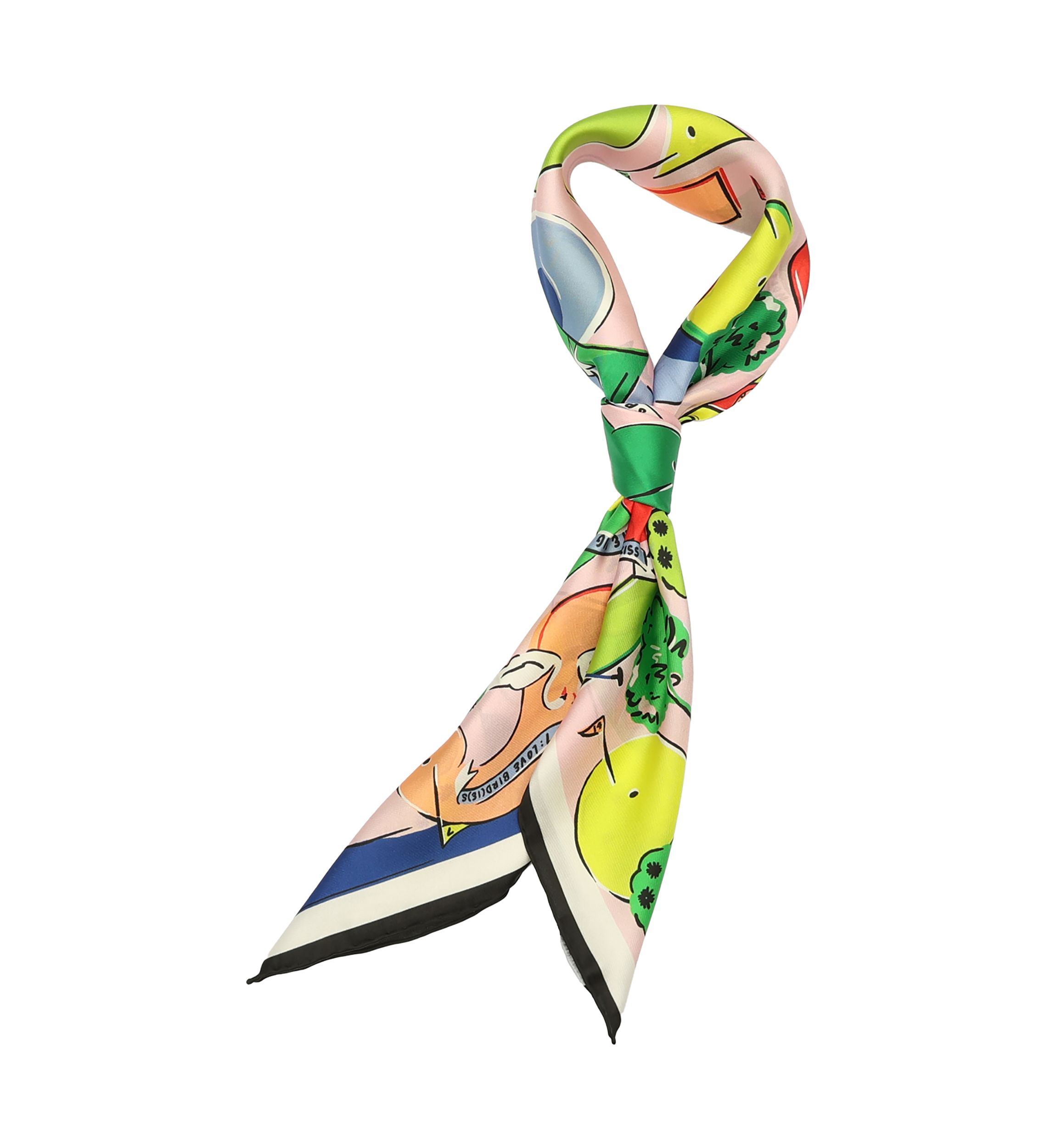 Womens Mini Golf Printed Silk Square Scarf