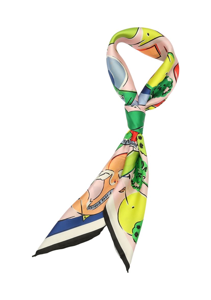 Womens Mini Golf Printed Silk Square Scarf