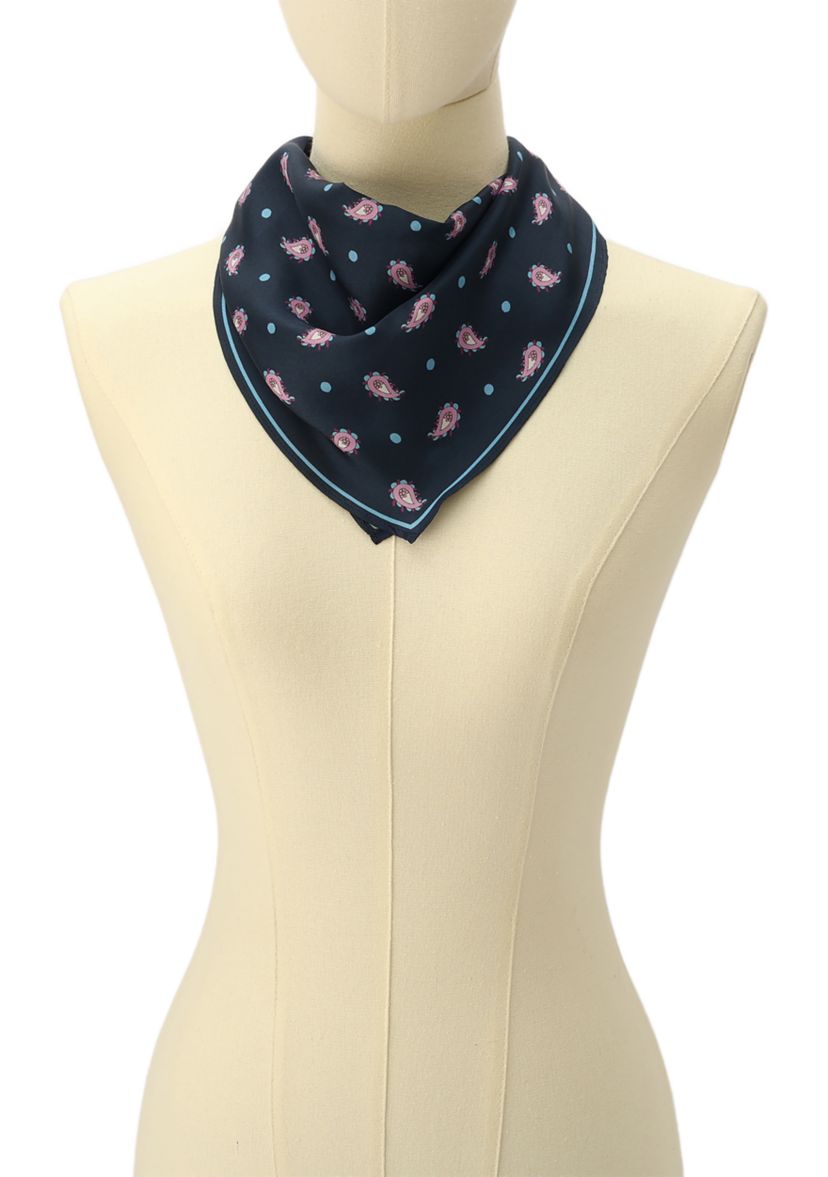 Paisley Foulard Silk Diamond Scarf