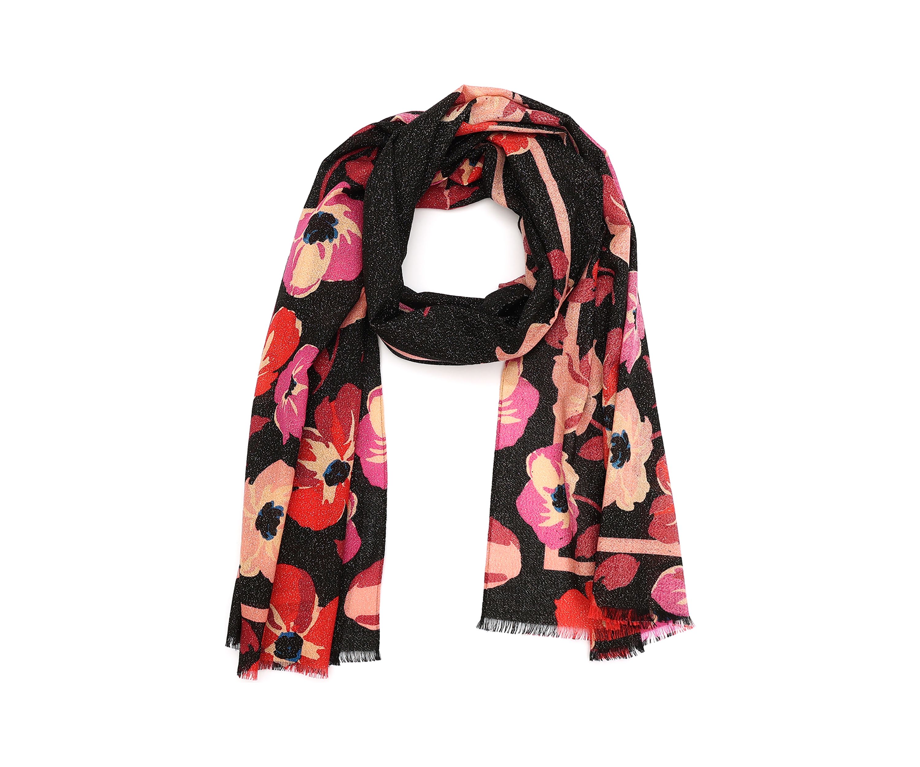 Fall Poppies Wool Oblong Scarf 