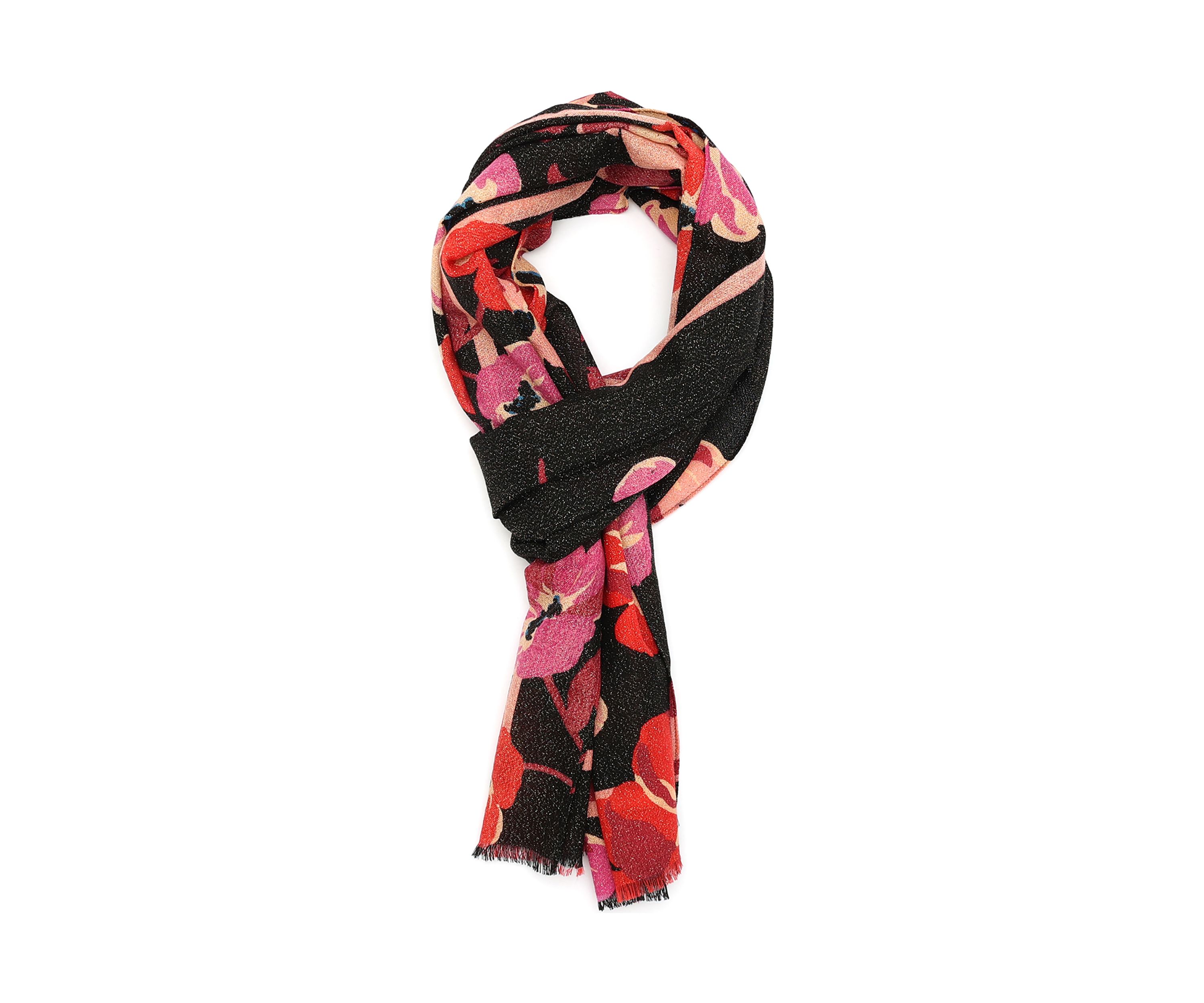 Fall Poppies Wool Oblong Scarf 