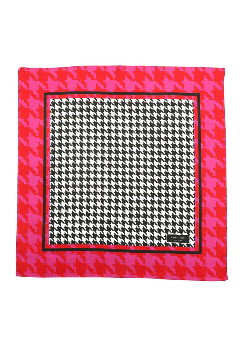 Houndstooth Silk Bandana Scarf 