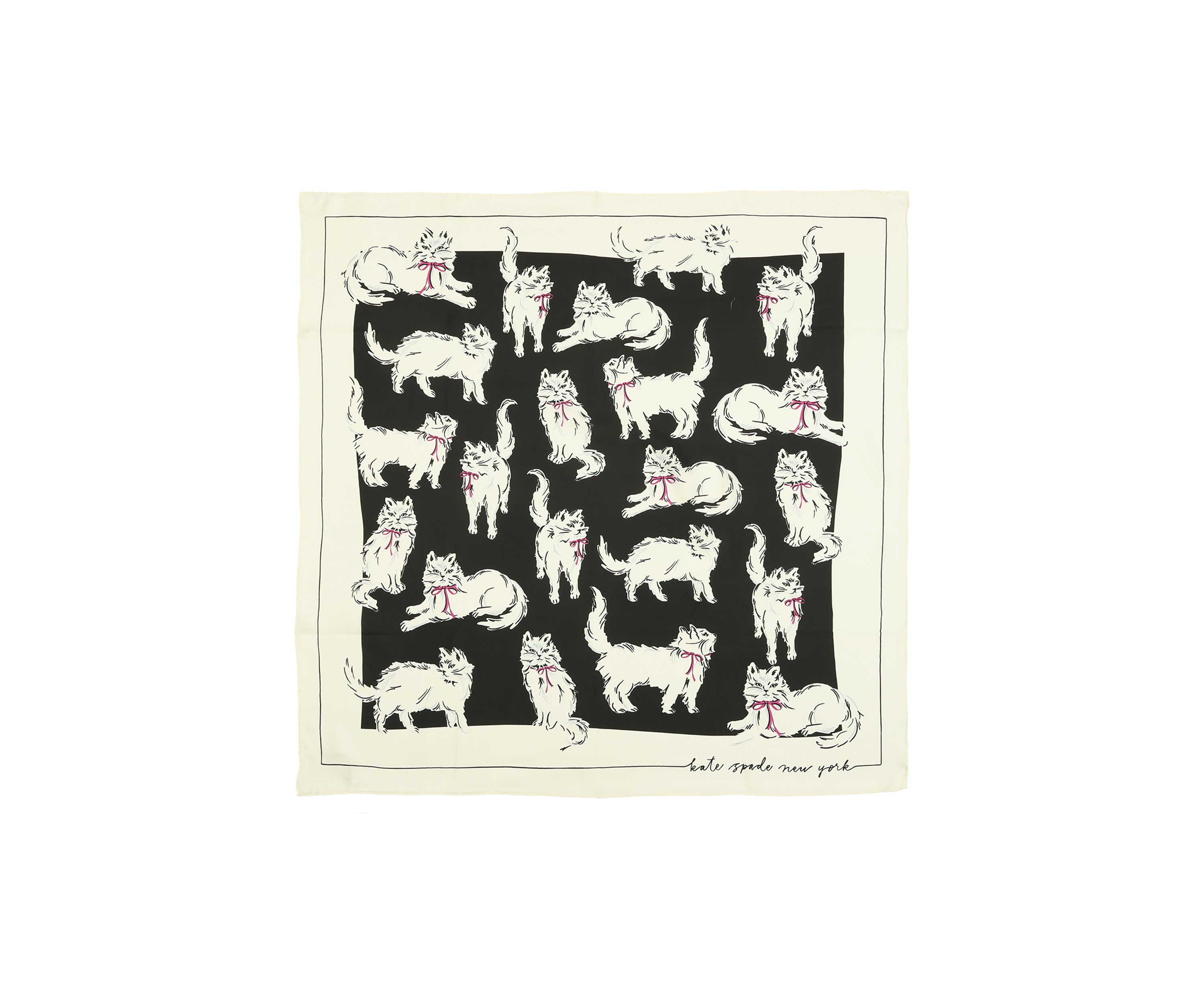 Pretty Kitty Silk Square Scarf
