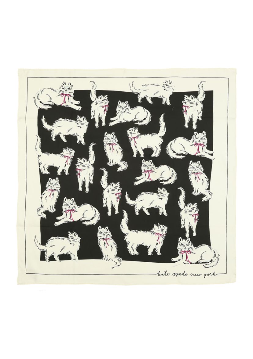 Pretty Kitty Silk Square Scarf