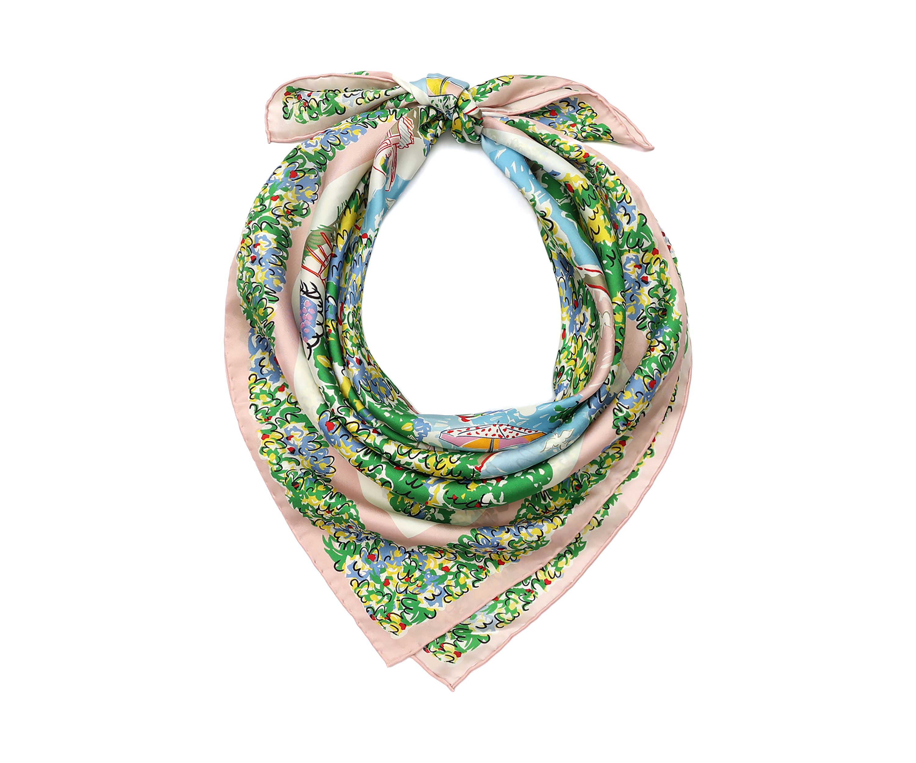 Springtime Gardens Silk Square Scarf