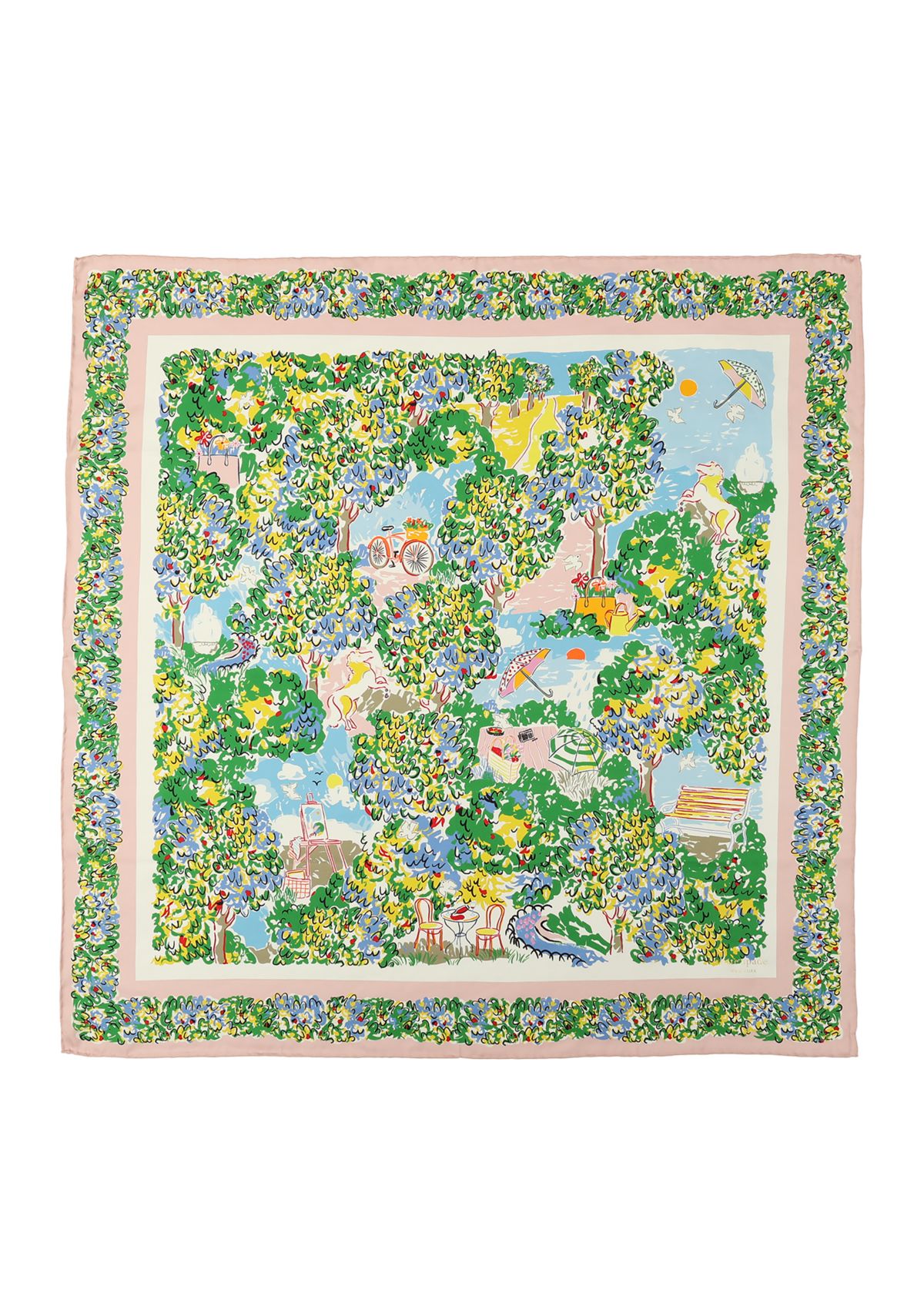 Springtime Gardens Silk Square Scarf