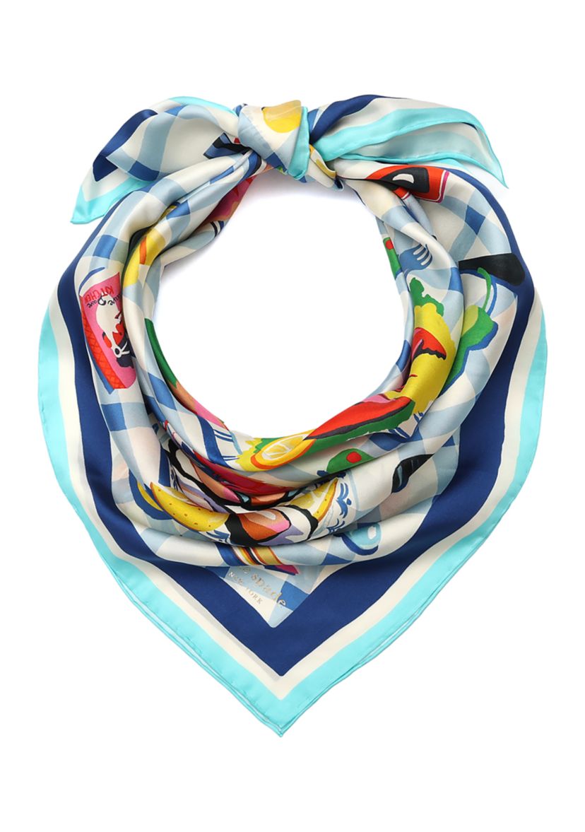 Lobster Lunch Silk Square Scarf