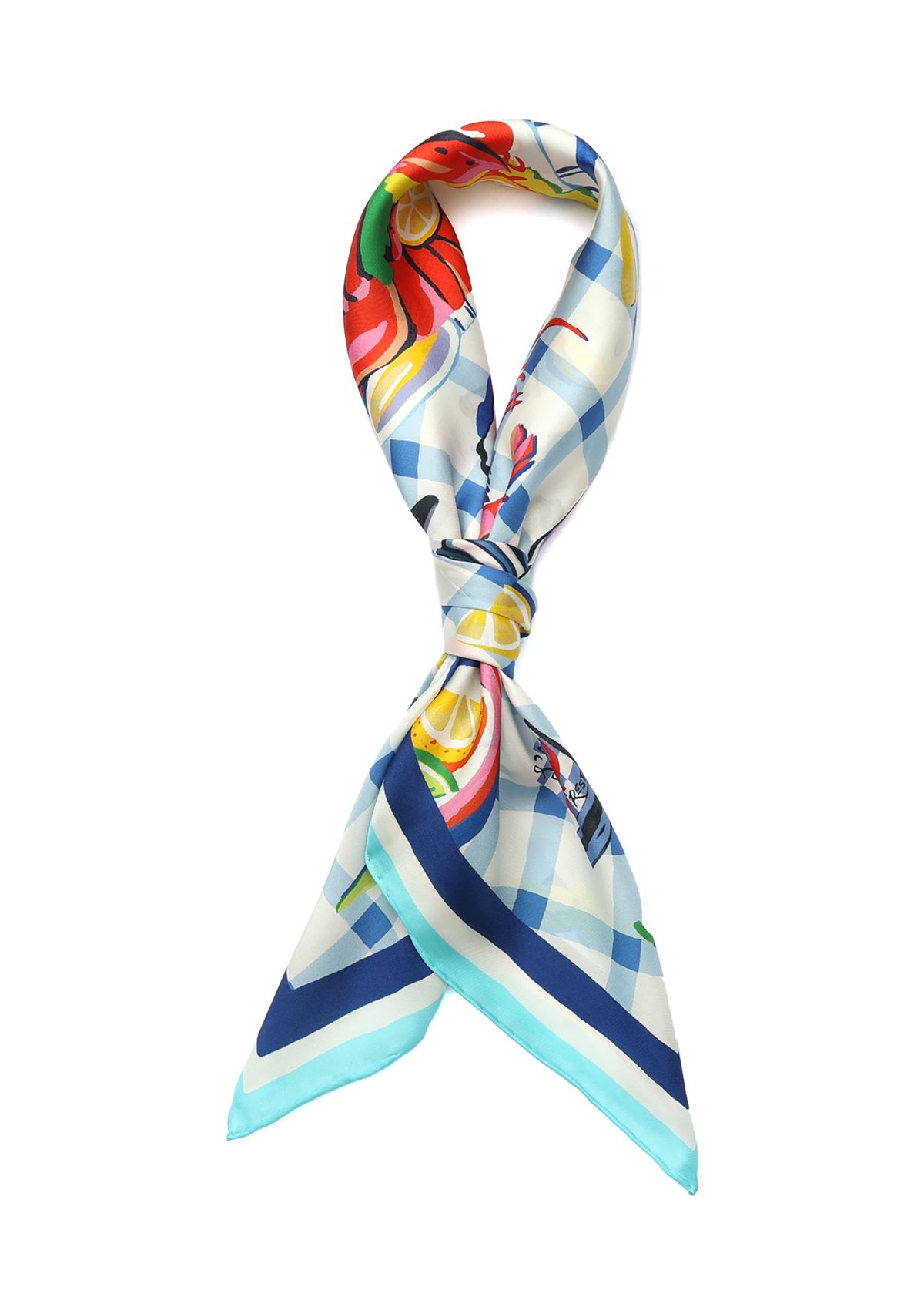 Lobster Lunch Silk Square Scarf