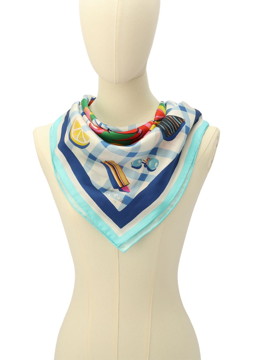 Lobster Lunch Silk Square Scarf