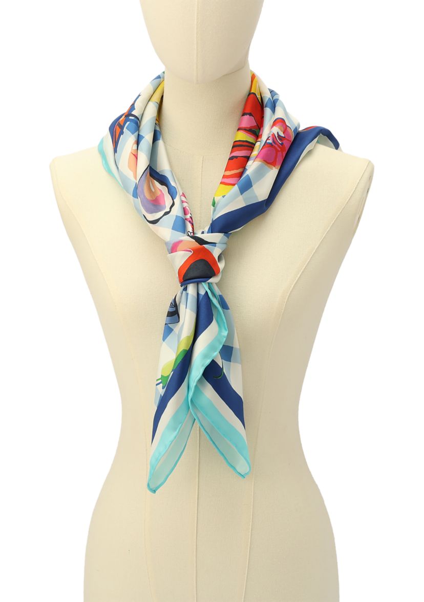 Lobster Lunch Silk Square Scarf