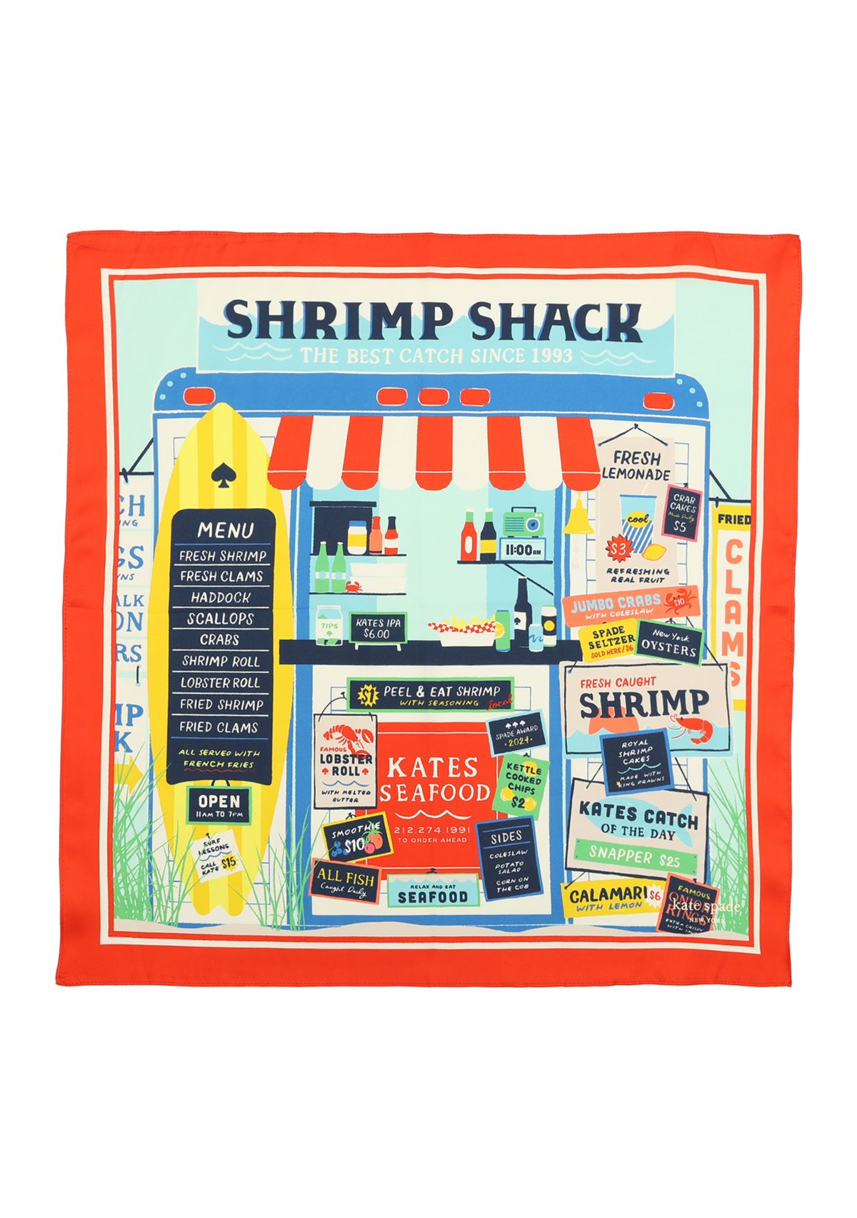 Shrimp Slack Silk Bandana