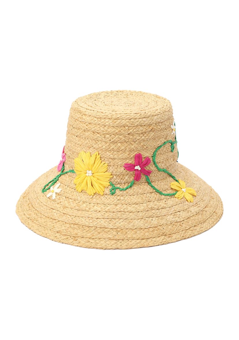 Updated Raffia Daisy Sunhat 