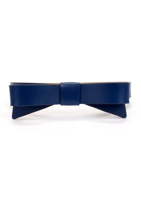 kate spade new york Women's 19 Millimeter Bow Belt, Navy Blue -  0722947758386