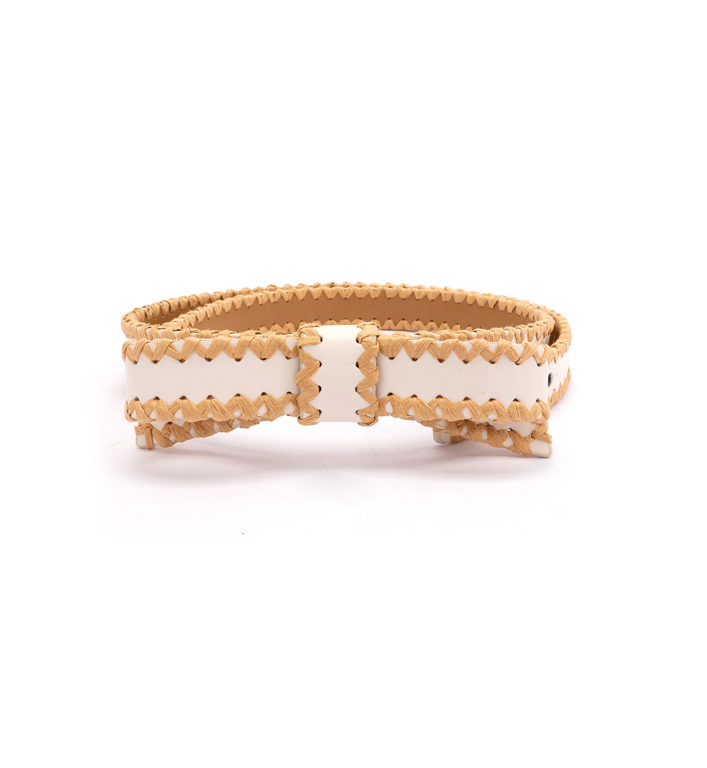 Bow Belt with Straw Edge