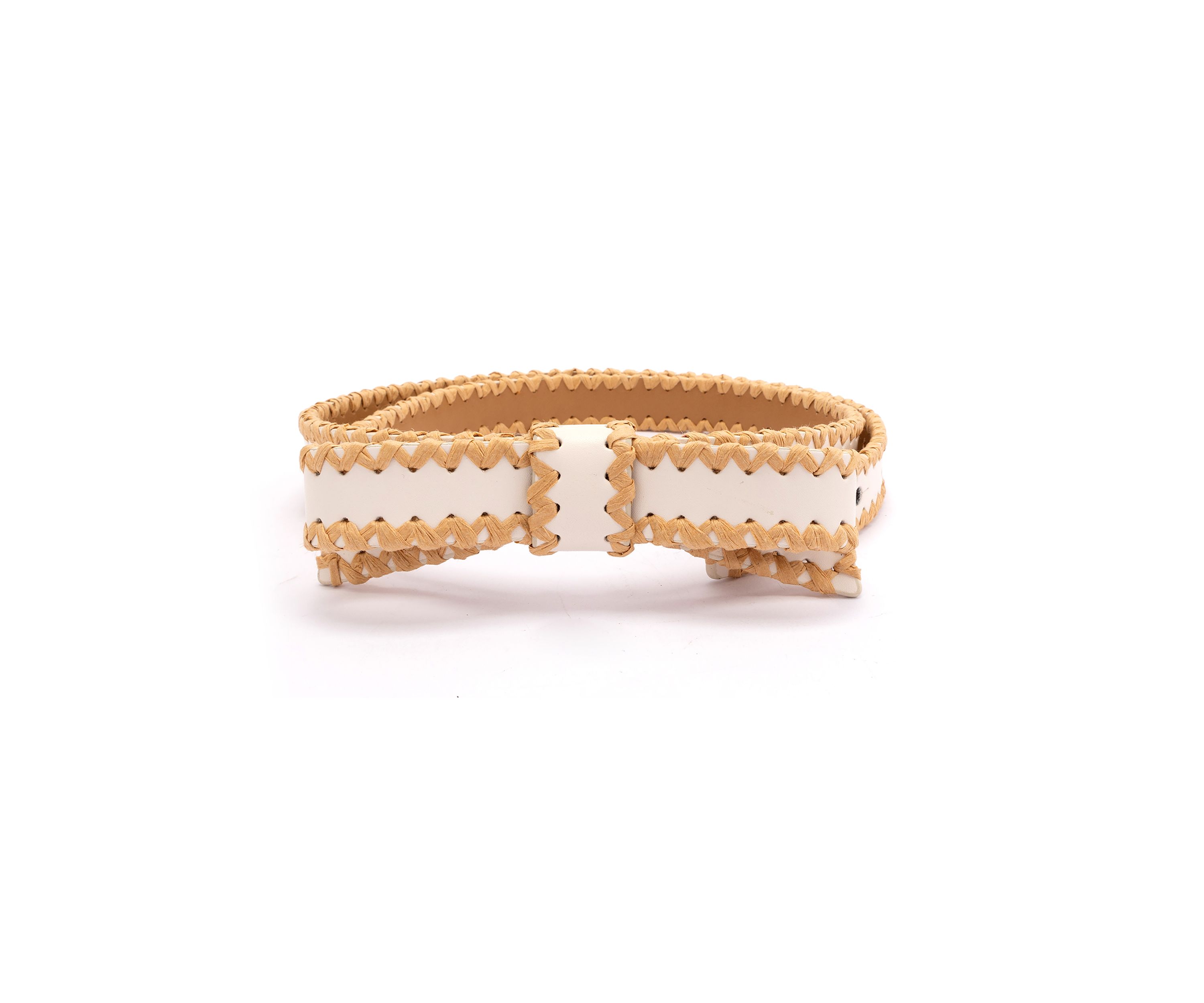Bow Belt with Straw Edge