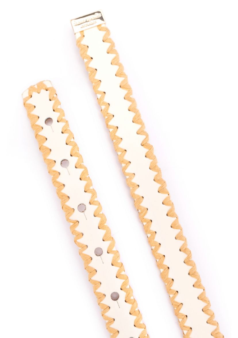 Bow Belt with Straw Edge