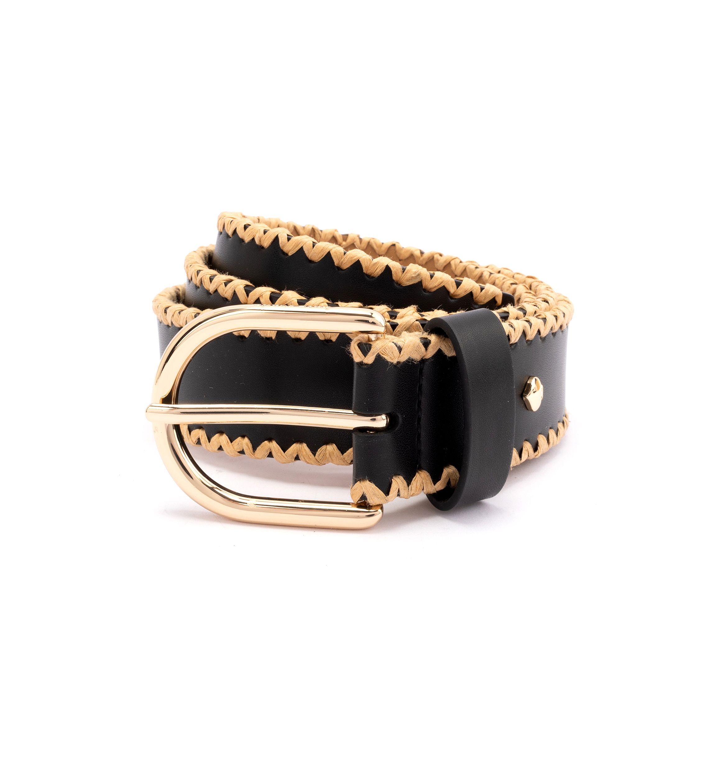 35 Millimeter Belt with Straw Edge 