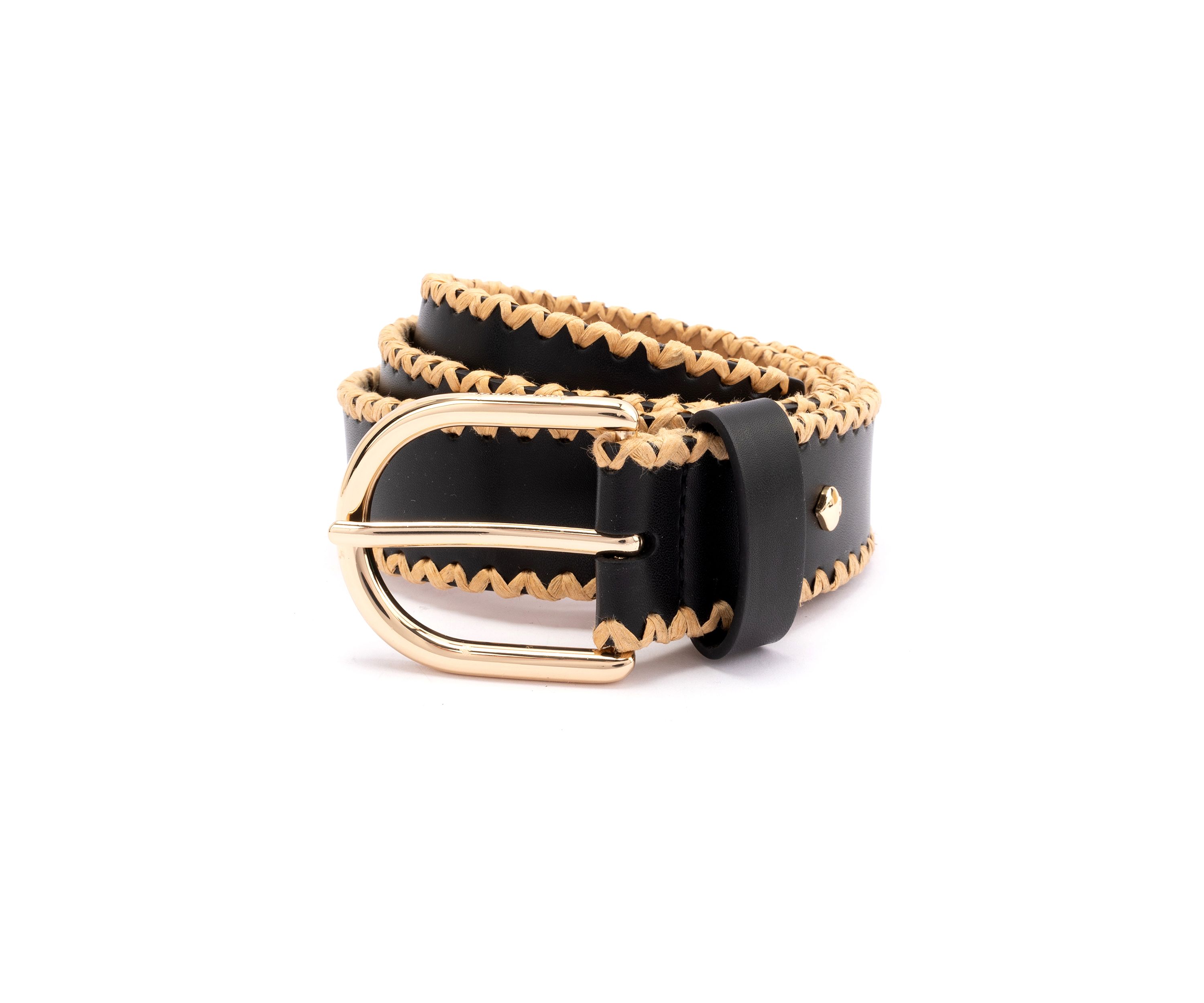 35 Millimeter Belt with Straw Edge 