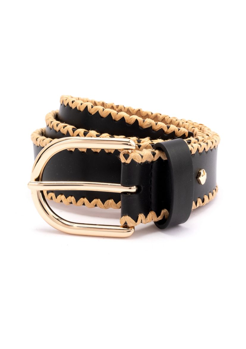 35 Millimeter Belt with Straw Edge 