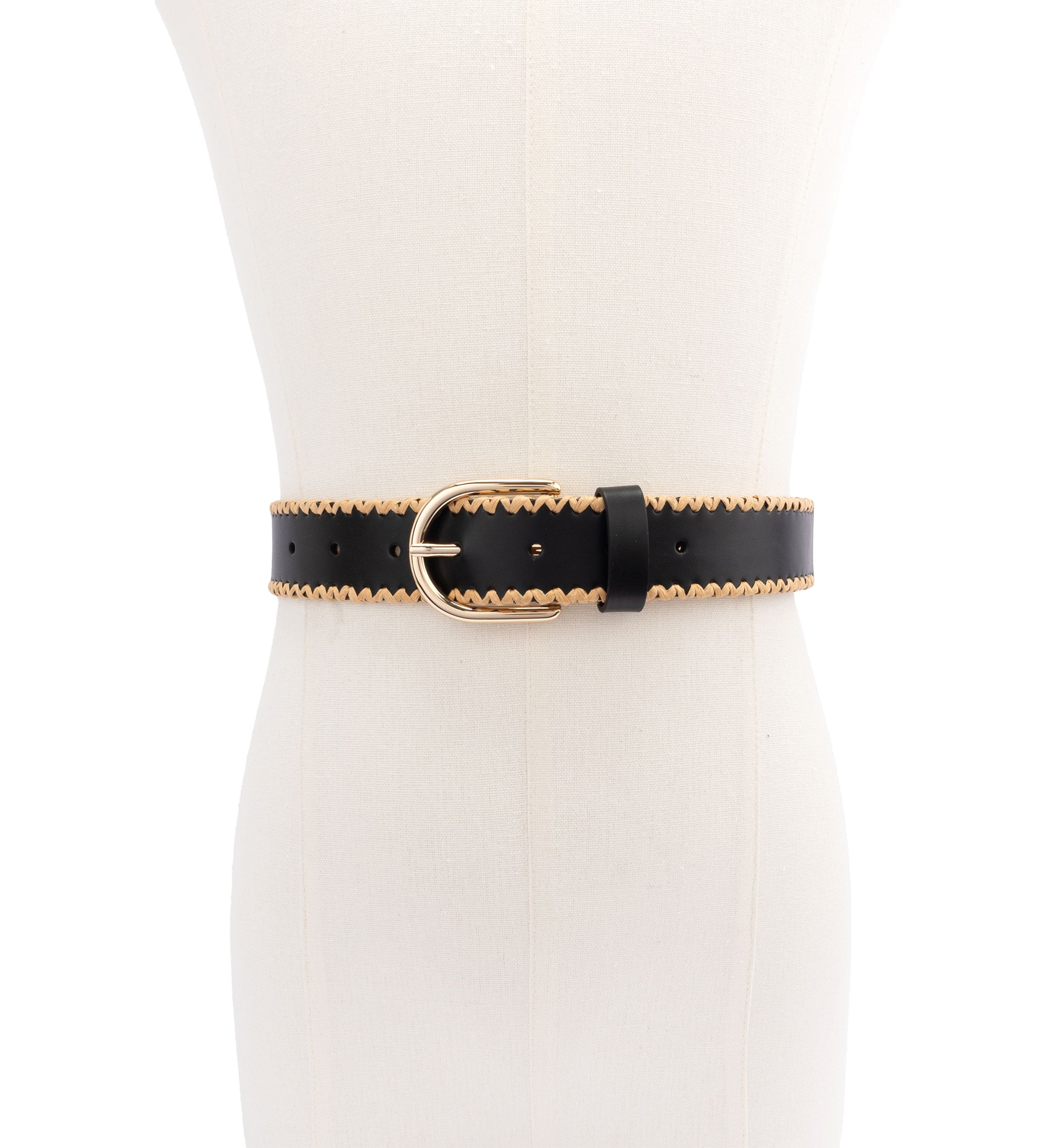 35 Millimeter Belt with Straw Edge 