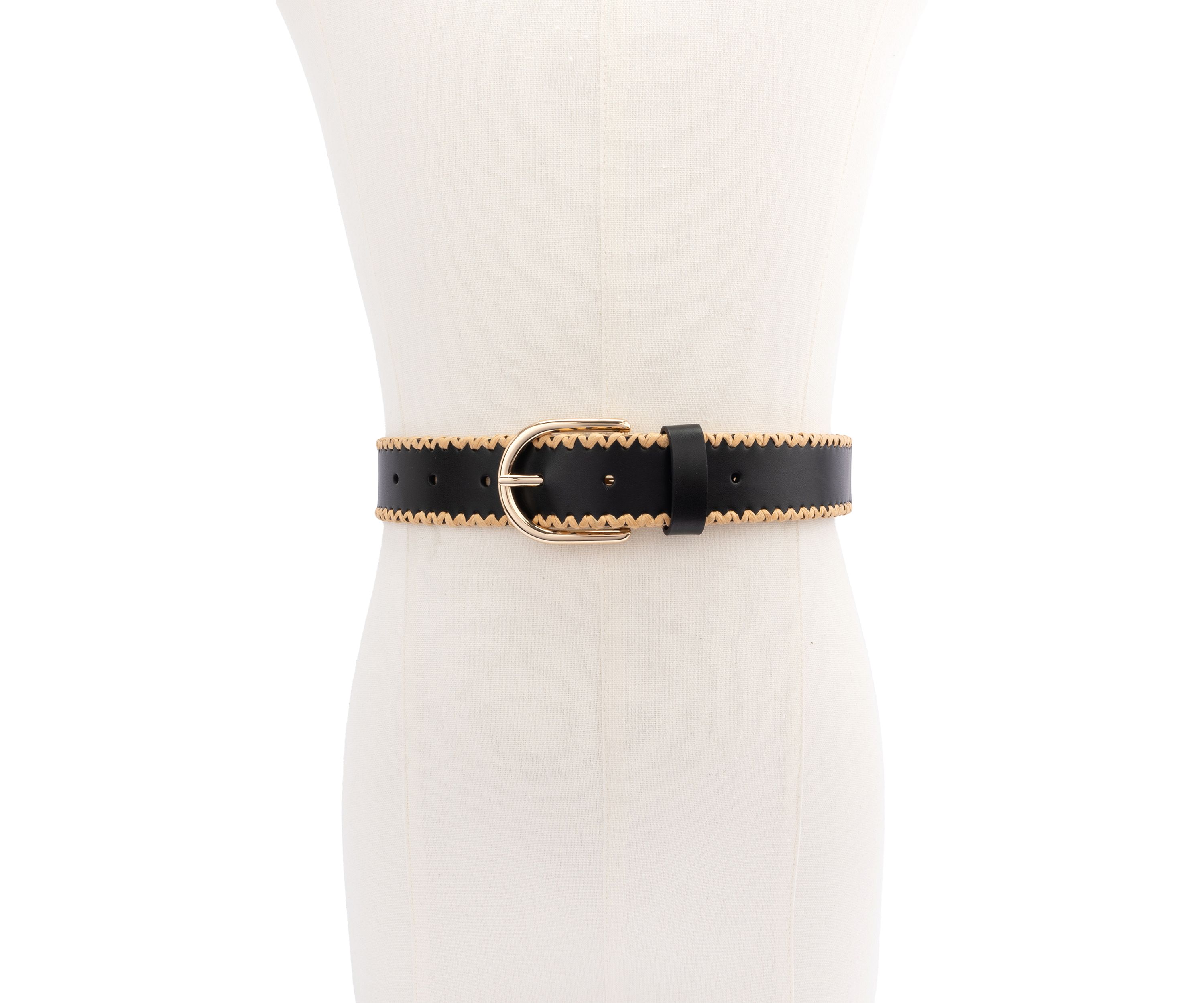 35 Millimeter Belt with Straw Edge 