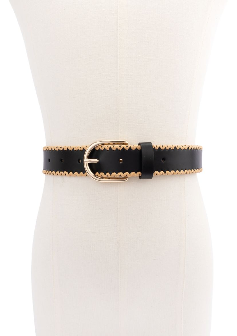 35 Millimeter Belt with Straw Edge 