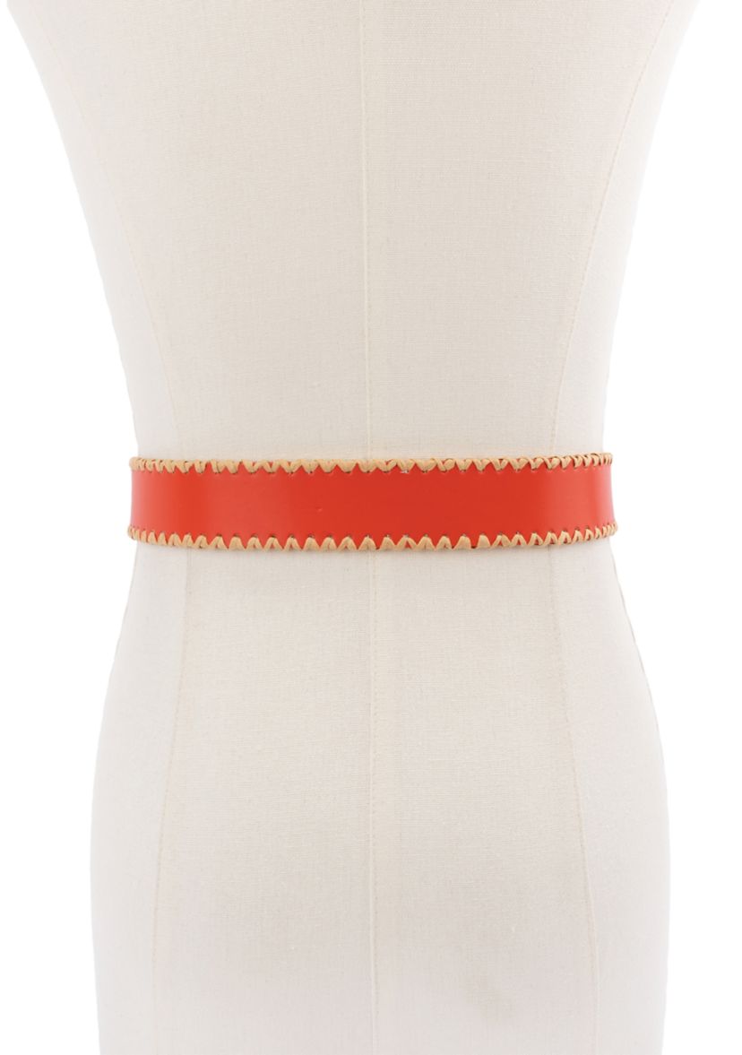 35 Millimeter Belt with Straw Edge