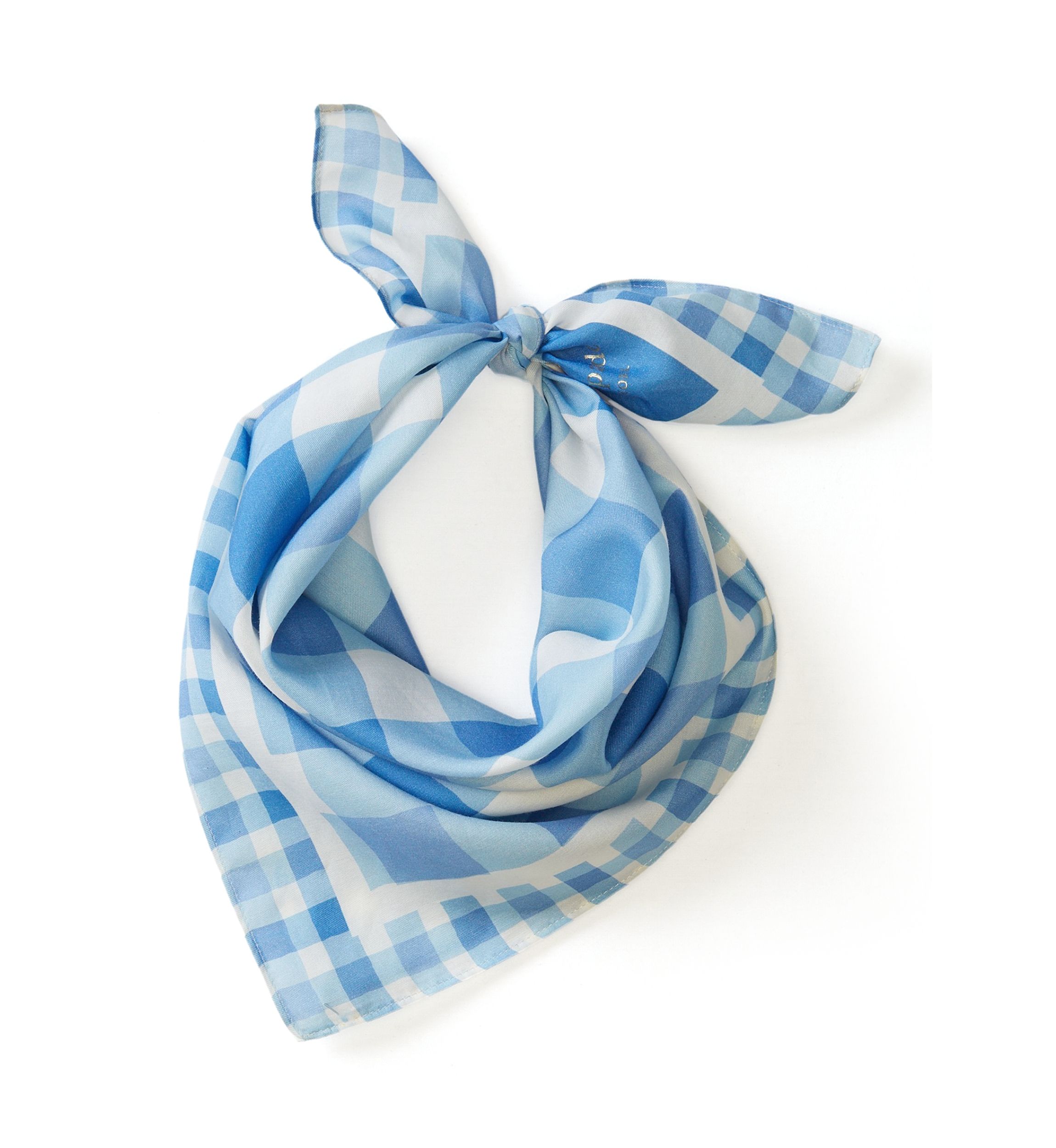 Beach Plaid Silk Bandana