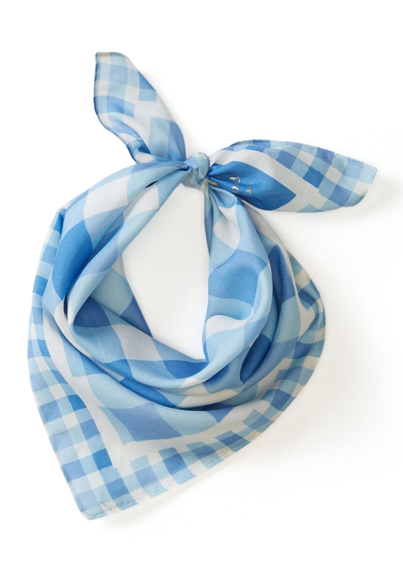 Beach Plaid Silk Bandana