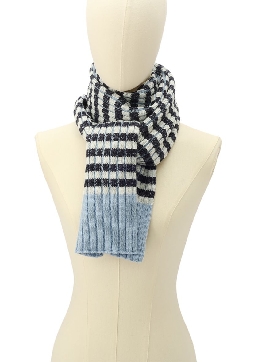 Striped Ribbed Scarf