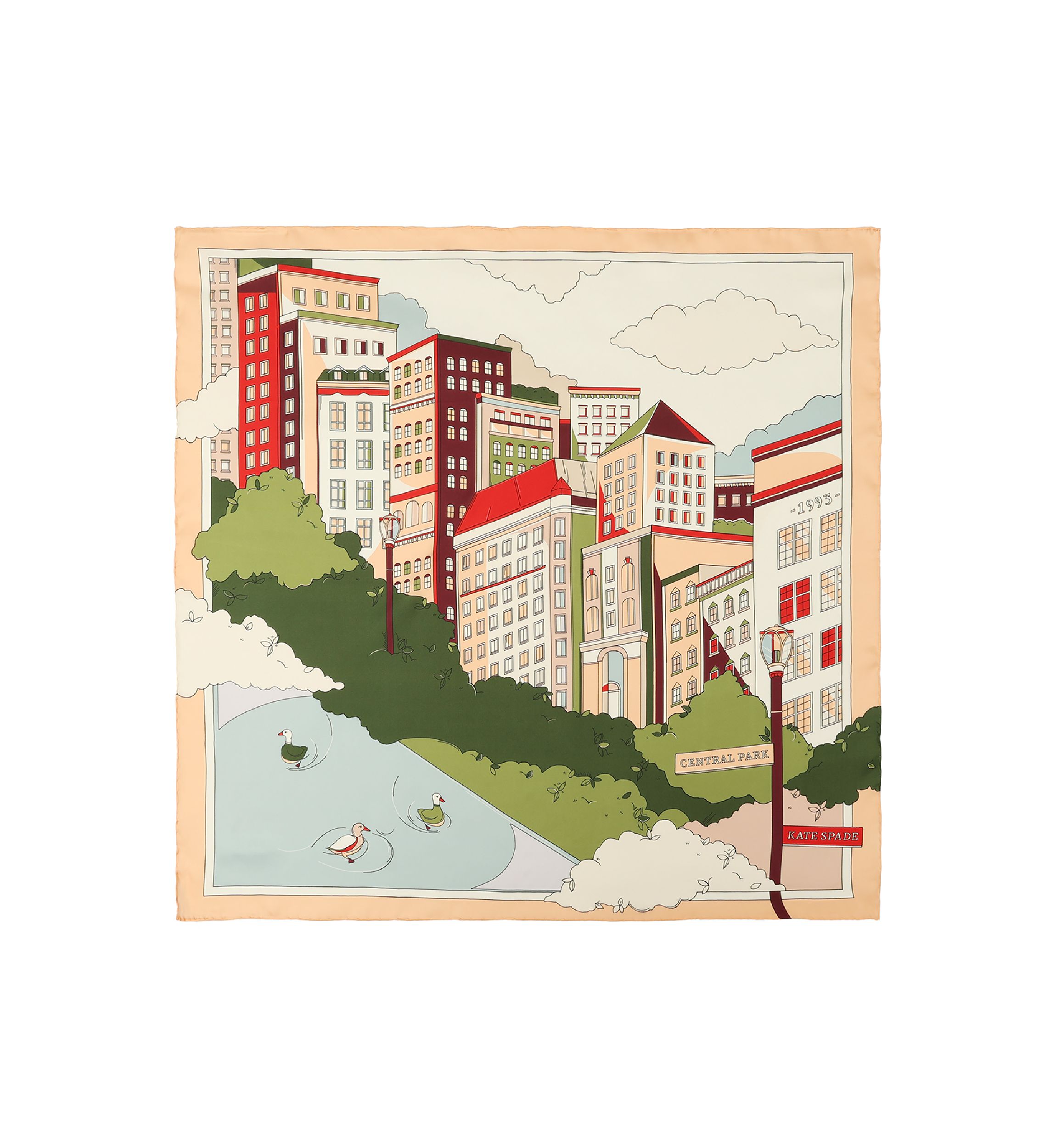 Park Scene Silk Square Scarf