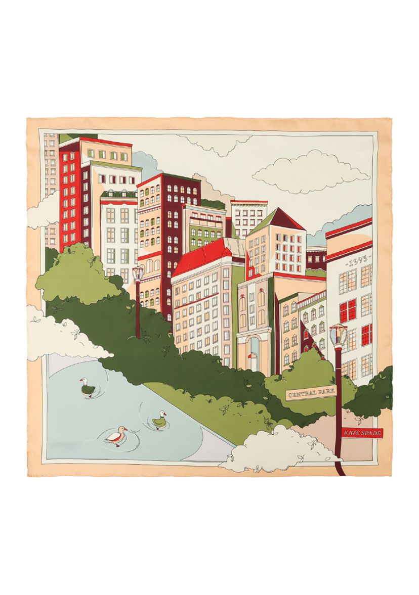 Park Scene Silk Square Scarf