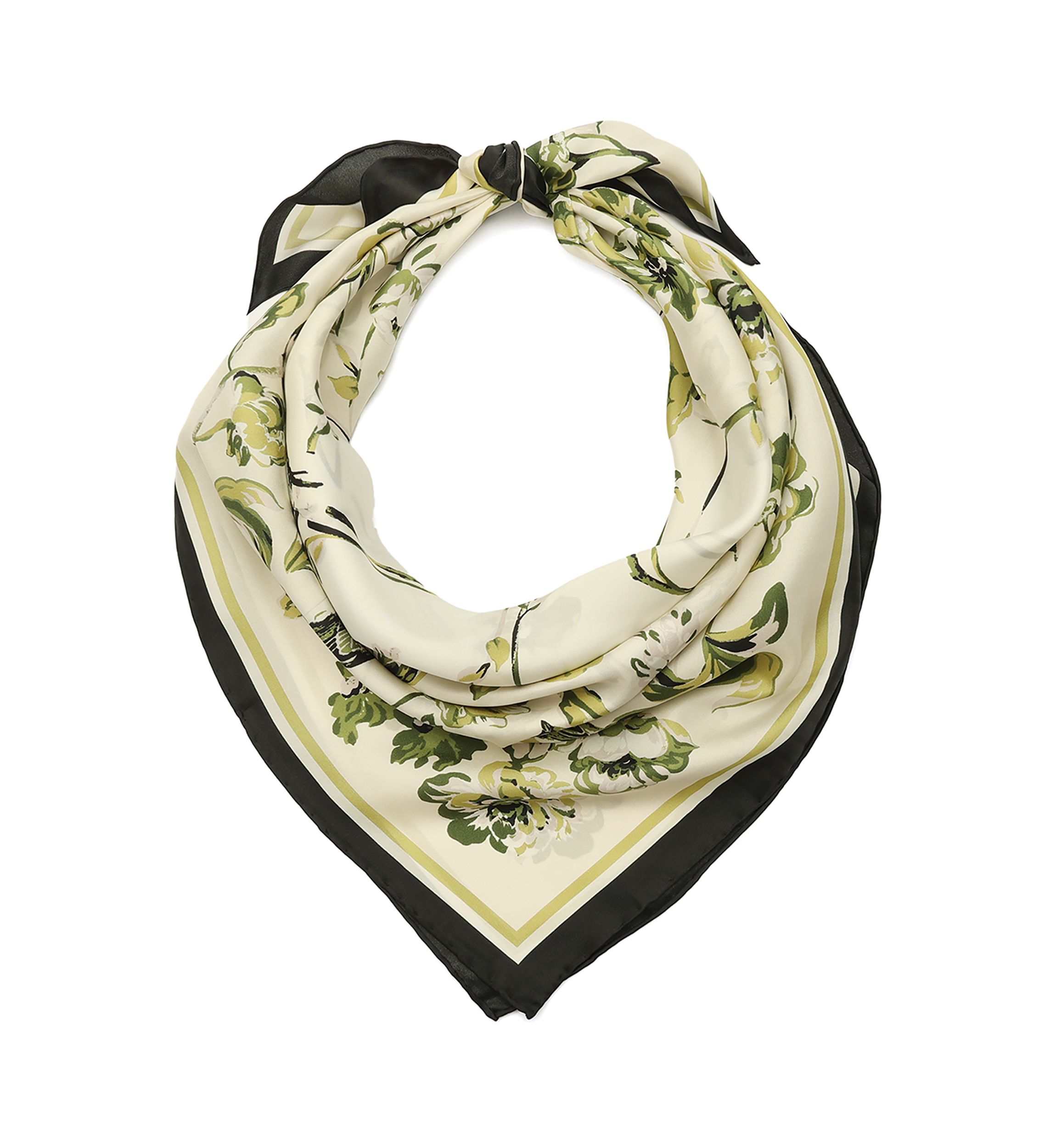 Floral Toile Silk Square Scarf