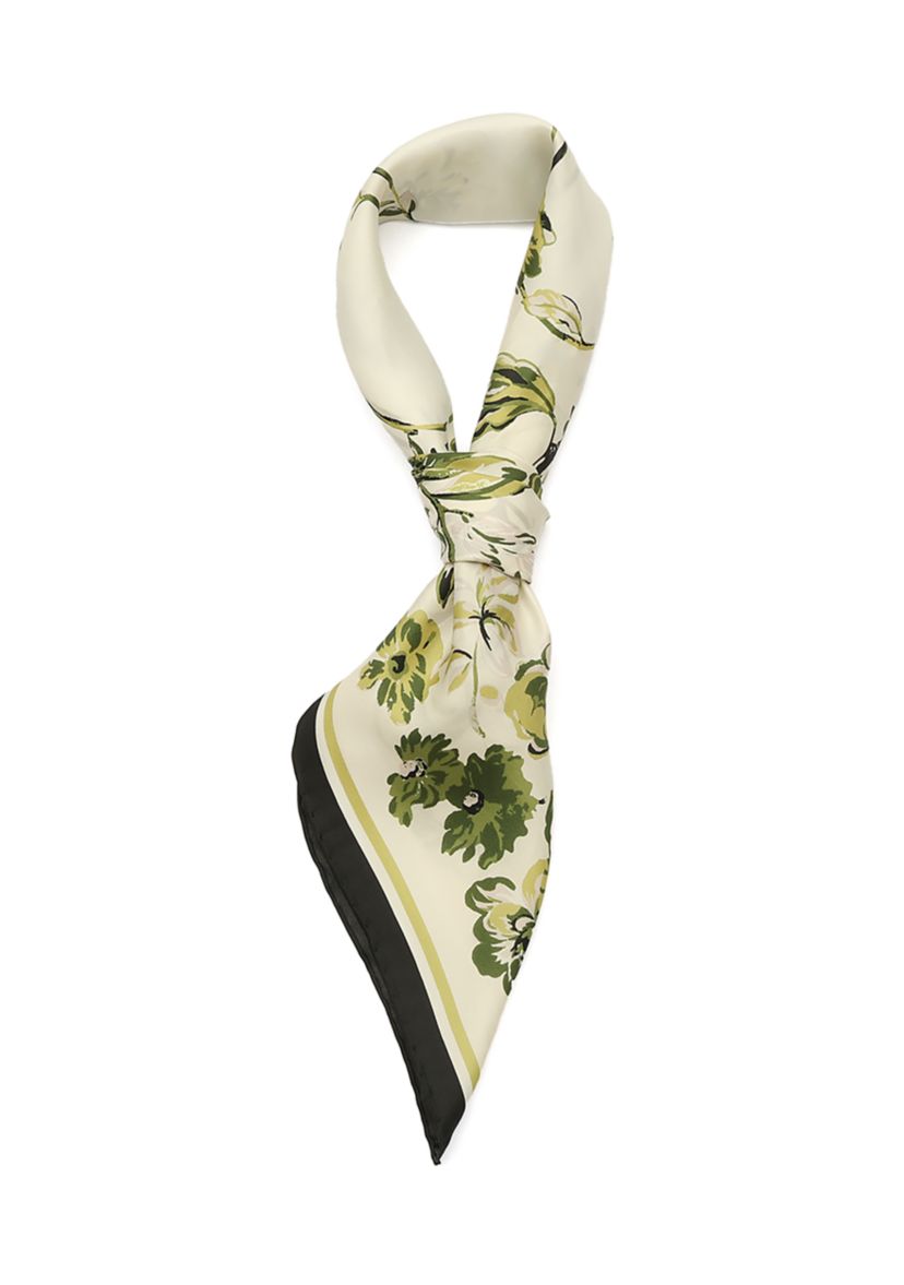 Floral Toile Silk Square Scarf
