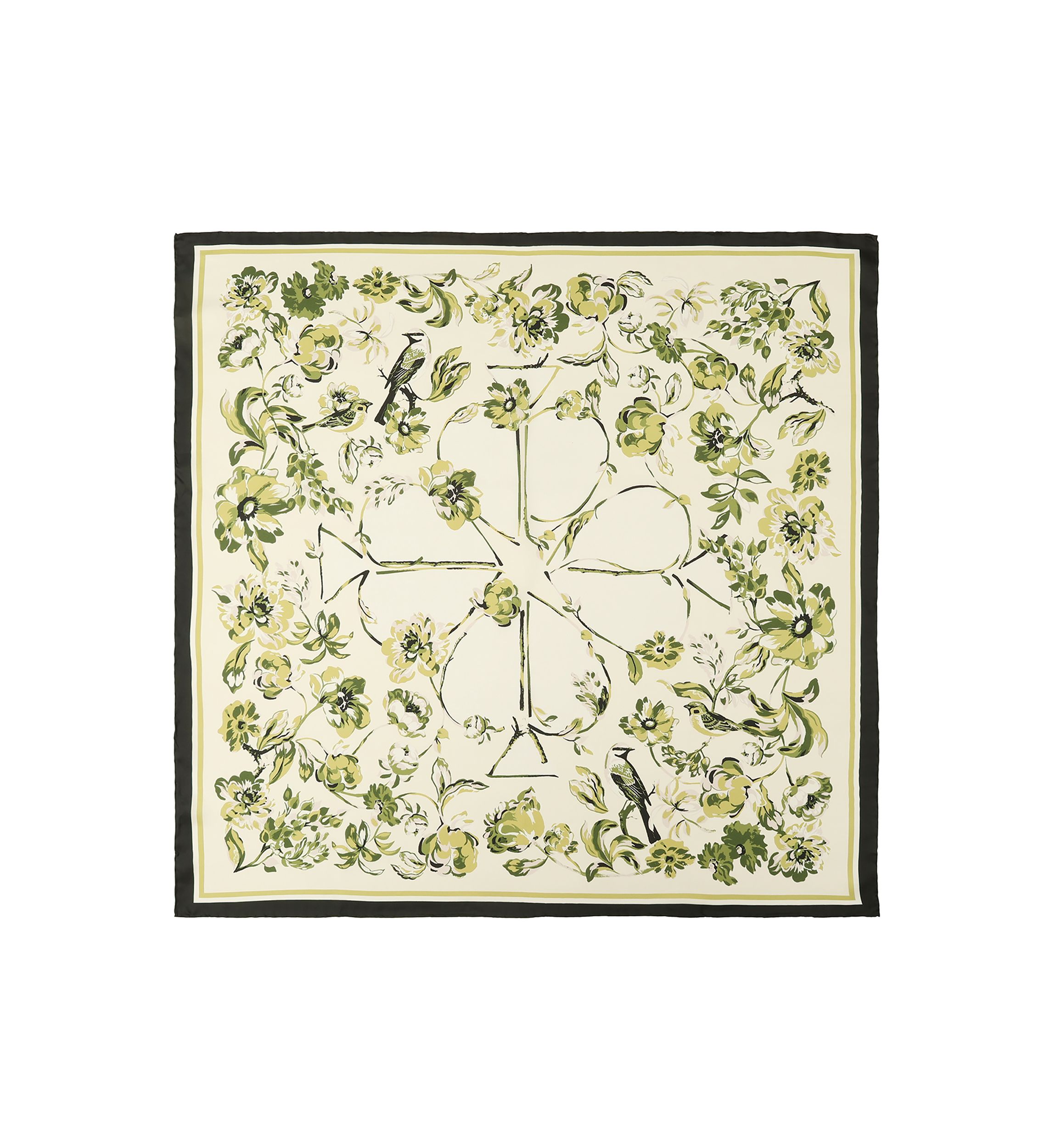 Floral Toile Silk Square Scarf
