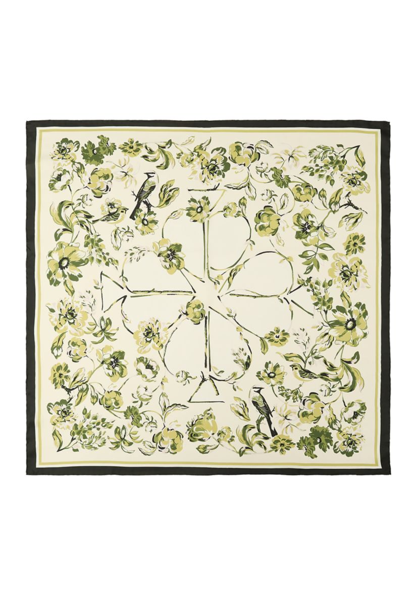 Floral Toile Silk Square Scarf