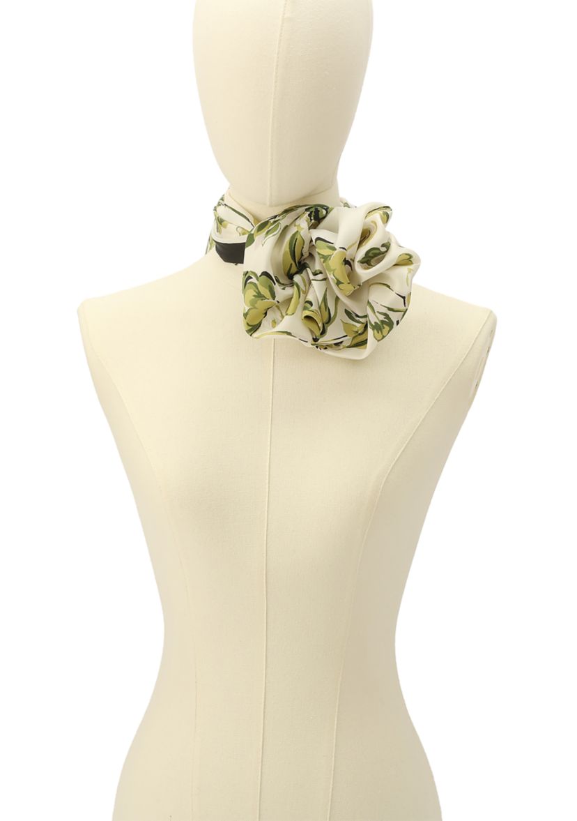 Floral Toile Silk Square Scarf