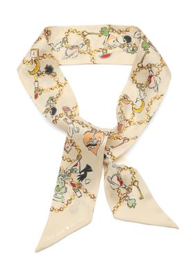 kate spade new york Women's New York Dream Charms Silk Skinny Scarf